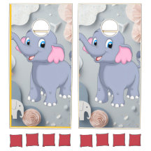 Cornhole-Set süßer blauer Baby-Elefant-Set