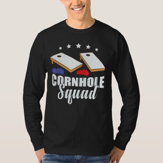 Cornhole Squad Beag Backyard Cornhole T-Shirt (Vorderseite)