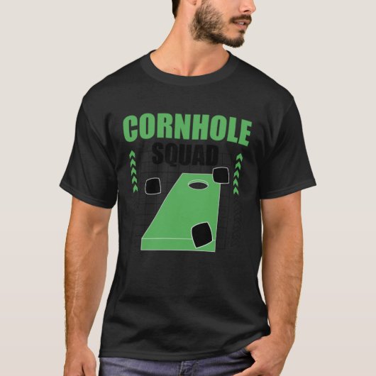 Cornhole Squad Ironic Quote Sack Tossing T-Shirt (Vorderseite)