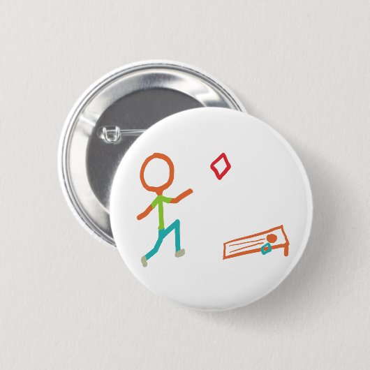 Cornhole Stickman Button (Vorne & Hinten)