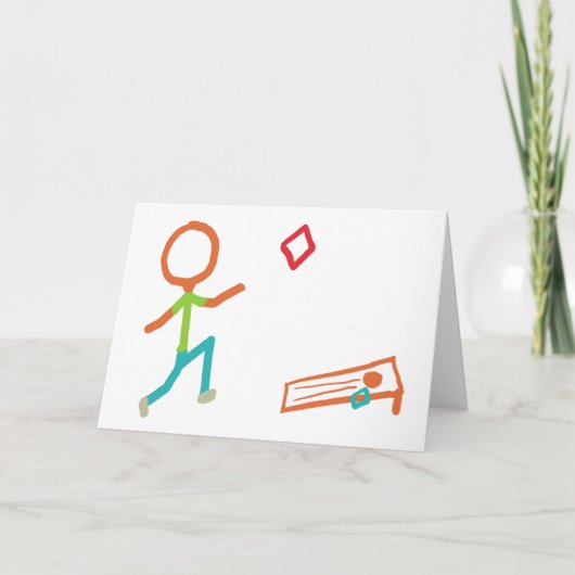 Cornhole Stickman Dankeskarte (Vorderseite)