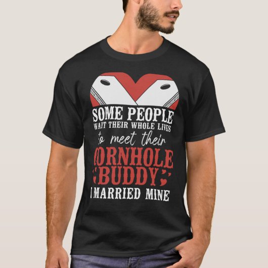 Cornhole Team Bean Bag Player Champ Husband Ehefra T-Shirt (Vorderseite)