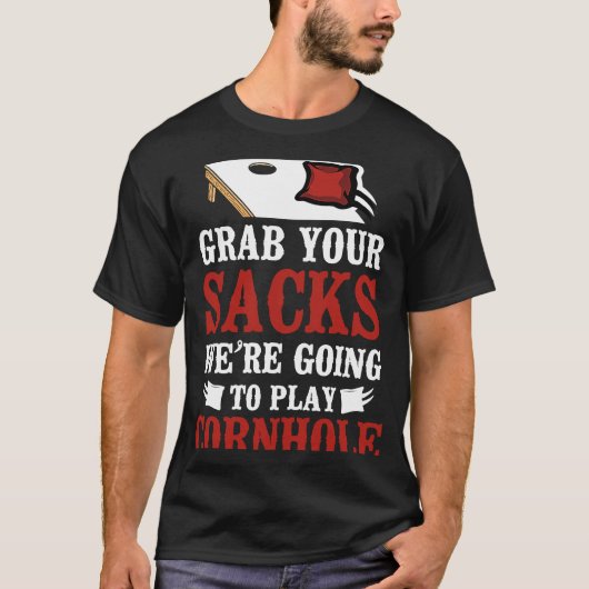 Cornhole Team Bean Bag Player Champ Pun schnappen T-Shirt (Vorderseite)