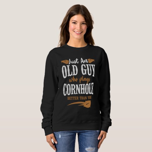 Cornhole Team Bean Bag Player Champ Retired Grandp Sweatshirt (Vorne ganz)