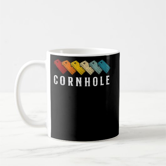Cornhole Team Bean Bag Player Champ Rücken-Ecke Kaffeetasse (Links)