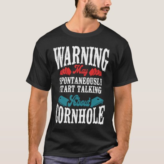 Cornhole Team Bean Bag Player Champ Warning May T-Shirt (Vorderseite)