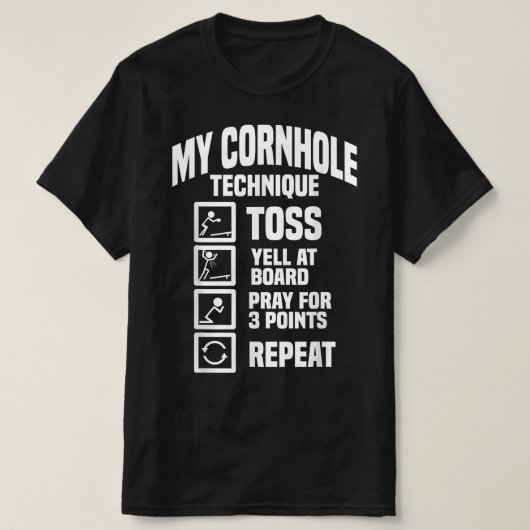 Cornhole Technique Throwing Technique Cornhole T-Shirt (Design vorne)
