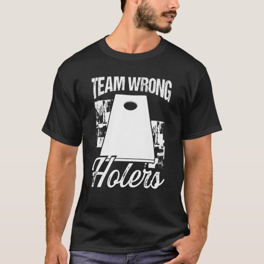 Cornhole Throwing Game Team Falsche Holder-Ecke T-Shirt (Vorderseite)