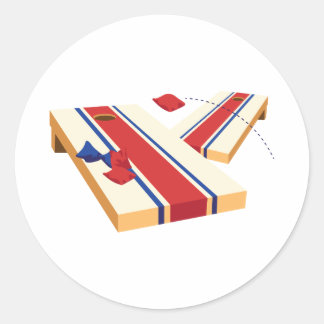 Cornhole Toss Runder Aufkleber