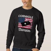 Cornhole Trophy Champion Bean Bag Cornhole Player Sweatshirt (Vorderseite)