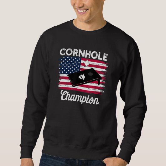 Cornhole Trophy Champion Bean Bag Cornhole Player Sweatshirt (Vorderseite)