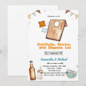 Cornhole- und Bier-Baby-Shower-Einladung Einladung (Vorne/Hinten)