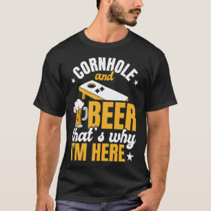 Cornhole und Bier deshalb bin ich hier Alkoholiker T-Shirt