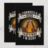 Cornhole und Bier deshalb bin ich hier Cornhole Einladung (Vorne/Hinten)
