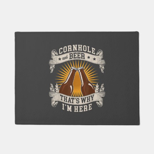 Cornhole und Bier deshalb bin ich hier Cornhole Fußmatte (Vorderseite)