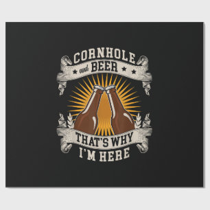 Cornhole und Bier Deshalb bin ich hier Cornhole Geschenkpapier