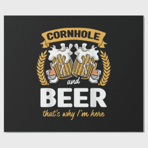 Cornhole und Bier deshalb bin ich hier Cornhole Geschenkpapier