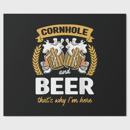 Cornhole und Bier deshalb bin ich hier Cornhole Geschenkpapier (Flach)