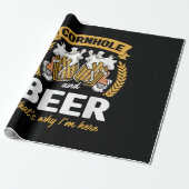Cornhole und Bier deshalb bin ich hier Cornhole Geschenkpapier (Ungerollt)