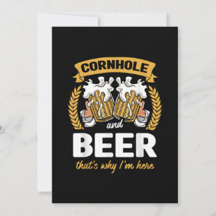 Cornhole und Bier Deshalb bin ich hier Cornhole Pl Einladung