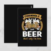 Cornhole und Bier deshalb bin ich hier Cornhole Postkarte (Vorne/Hinten)