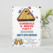 Cornhole- und Bierparty-Einladung Einladung (Stehend Vorderseite)