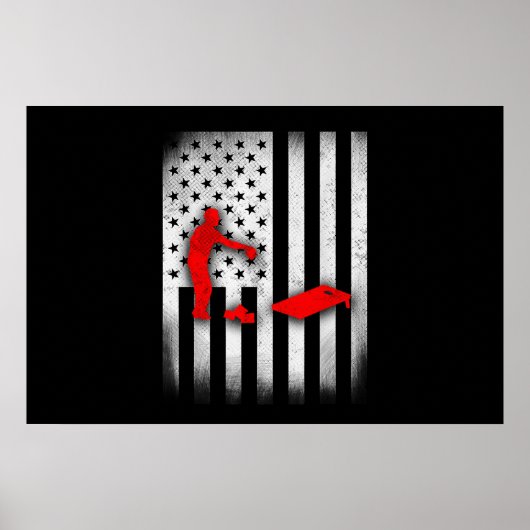 Cornhole US Flag Poster (Vorne)