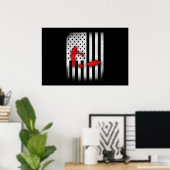 Cornhole US-Flagge Poster (Heimbüro)