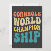 Cornhole Weltmeisterschaft Funny Groovy Retro Vate Einladung (Vorderseite)