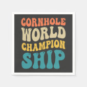 Cornhole Weltmeisterschaft Funny Groovy Retro Vate Serviette (Vorderseite)