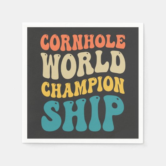 Cornhole Weltmeisterschaft Funny Groovy Retro Vate Serviette (Vorderseite)