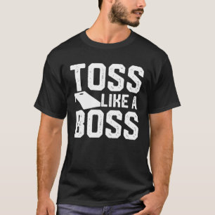 Cornhole werfen wie ein Boss Retro Style Cornhole T-Shirt