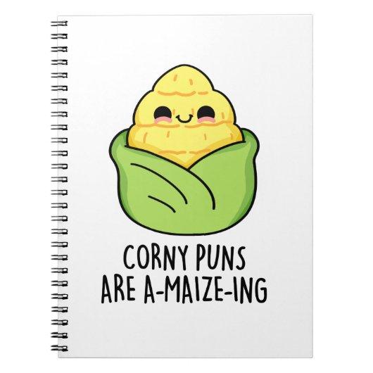Cornige Wortspiele sind A-maize-ing Lustiger Corn Notizblock (Vorderseite)