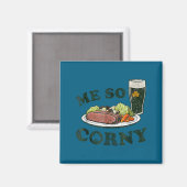 Corniges Bier Corned Beef und Kohl St. Patricks Magnet (Vorderseite/Rückseite)