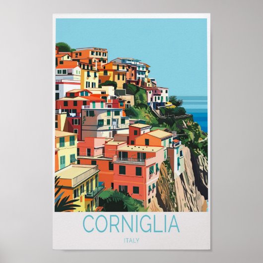Corniglia Italien Coast Travel Print Poster (Vorne)