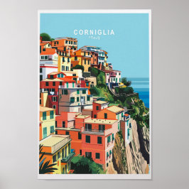 Corniglia Italy Coast Travel Print - Beautiful Ita Poster