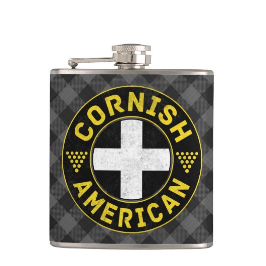 Cornisch American Flag Hipflask Flachmann (Vorderseite)