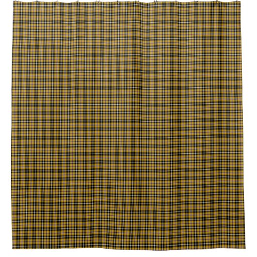 Cornisch National Tartan Gelb und Schwarz Kariert Duschvorhang (Vorderseite)