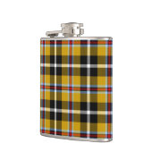 Cornisch National Tartan Gelb und Schwarz Kariert Flachmann (Links)