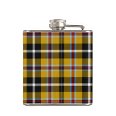 Cornisch National Tartan Gelb und Schwarz Kariert Flachmann (Rückseite)