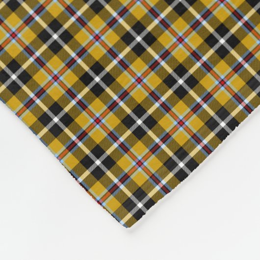 Cornisch National Tartan Gelb und Schwarz Kariert Fleecedecke (Ecke)
