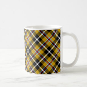 Cornisch National Tartan Gelb und Schwarz Kariert Kaffeetasse