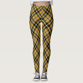 Cornisch National Tartan Gelb und Schwarz Kariert Leggings (Vorderseite)