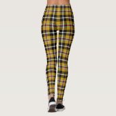 Cornisch National Tartan Gelb und Schwarz Kariert Leggings (Rückseite)