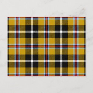 Cornisch National Tartan Gelb und Schwarz Kariert Postkarte