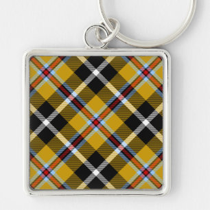 Cornisch National Tartan Gelb und Schwarz Kariert Schlüsselanhänger
