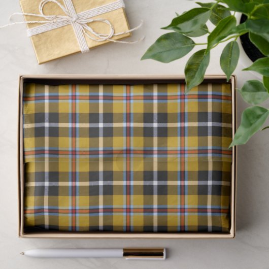 Cornisch National Tartan Gelb und Schwarz Kariert Seidenpapier (Geschenk)