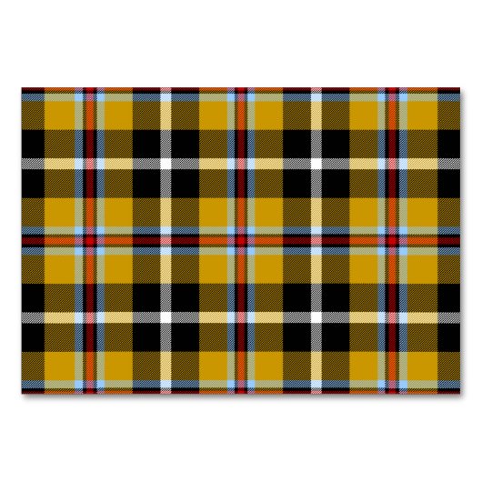 Cornisch National Tartan Gelb und Schwarz Kariert Tischnummer (Vorderseite)