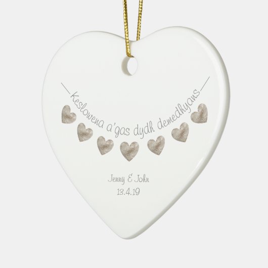 Cornisch personalisierte Hochzeitsgeschenke Keramik Ornament (Links)