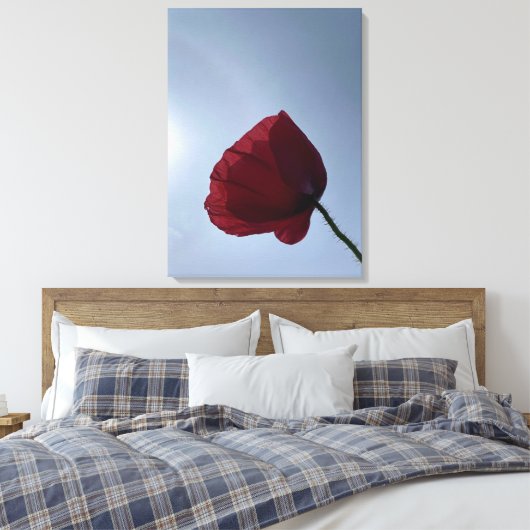 Cornisch roter Mohn mit grauem Himmel Leinwanddruck (Insitu (Schlafzimmer))